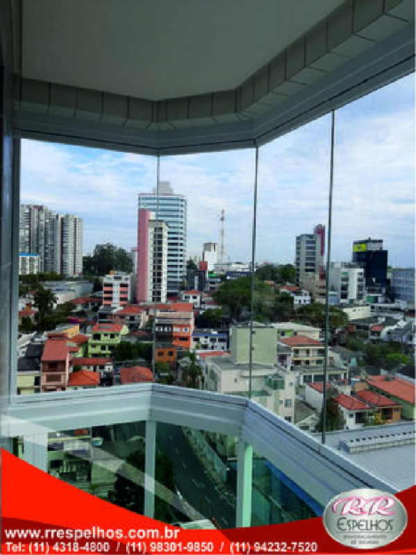 Cortina de Janela de Vidro Praça da Árvore - Cortinas de Vidro para Varanda